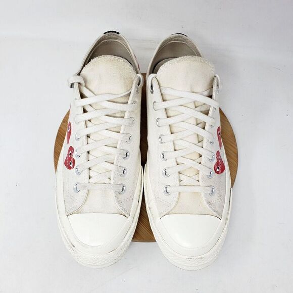 Converse Chuck Taylor x CDG Play Mens 10 Shoe Multi Hearts Off White Low Sneaker - Picture 5 of 14